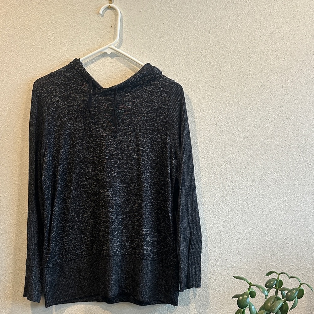 Hooded Dark Grey Heather Sweater
